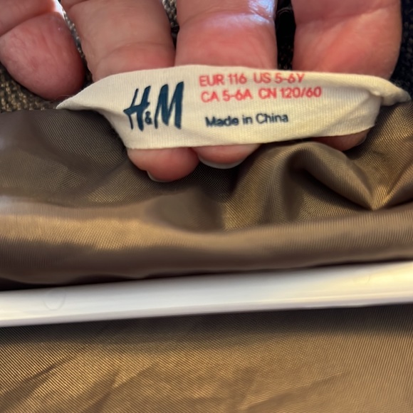 H&M little Girls Dress/casual Coat Plaid color - Picture 6 of 8